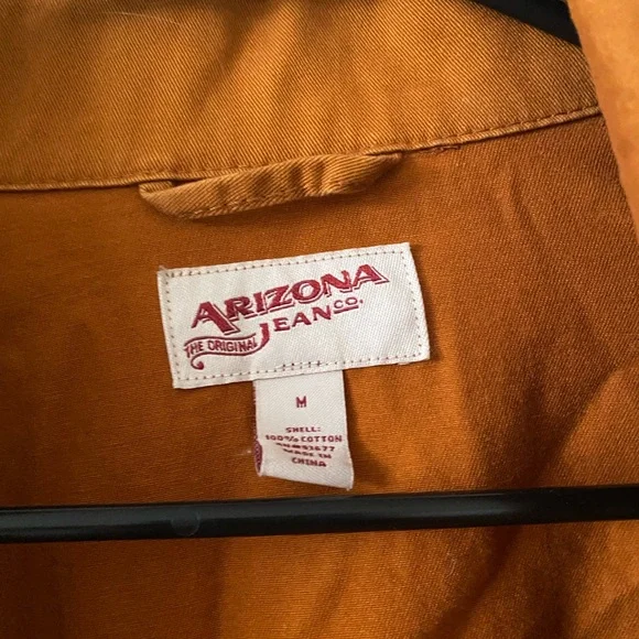 Arizona Jean Company Burnt Orange Rust Brown Army Cargo Utility Jacket - Picture 4 of 4